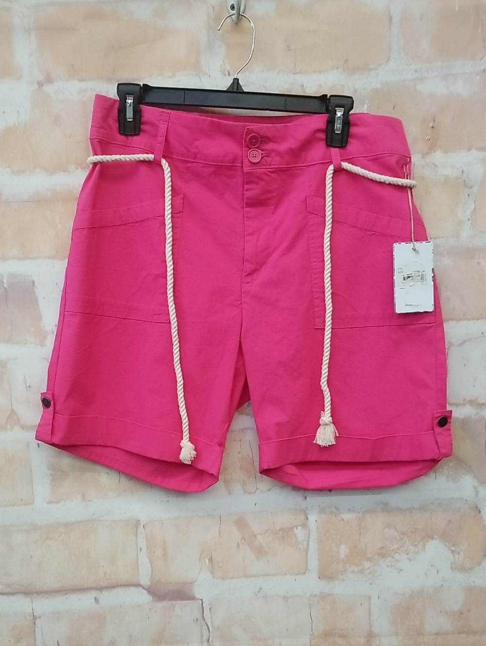 Island Collection Women's Hot Pink Casual Rope-Tie Shorts